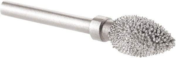KUTZALL - 1/4" Cut Diam, 1/8" Shank Diam, Flame Head Burr - Carbide - USA Tool & Supply