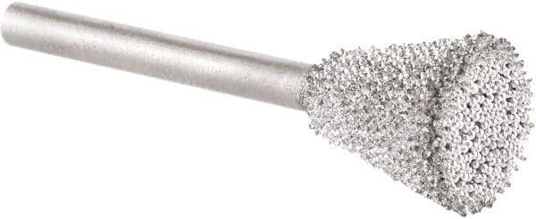 KUTZALL - 3/8" Cut Diam, 1/8" Shank Diam, Inverted Cone Head Burr - Carbide - USA Tool & Supply