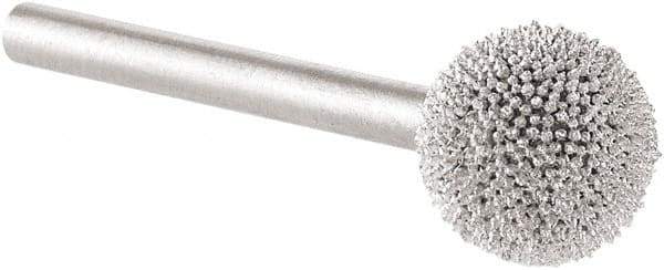 KUTZALL - 3/8" Cut Diam, 1/8" Shank Diam, Ball Head Burr - Carbide - USA Tool & Supply