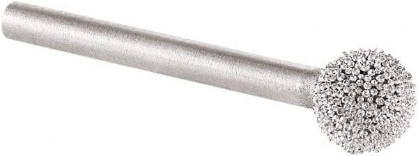 KUTZALL - 1/4" Cut Diam, 1/8" Shank Diam, Ball Head Burr - Carbide - USA Tool & Supply