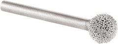 KUTZALL - 1/4" Cut Diam, 1/8" Shank Diam, Ball Head Burr - Carbide - USA Tool & Supply