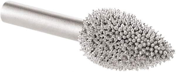 KUTZALL - 1/2" Cut Diam, 1/4" Shank Diam, Flame Head Burr - Carbide - USA Tool & Supply
