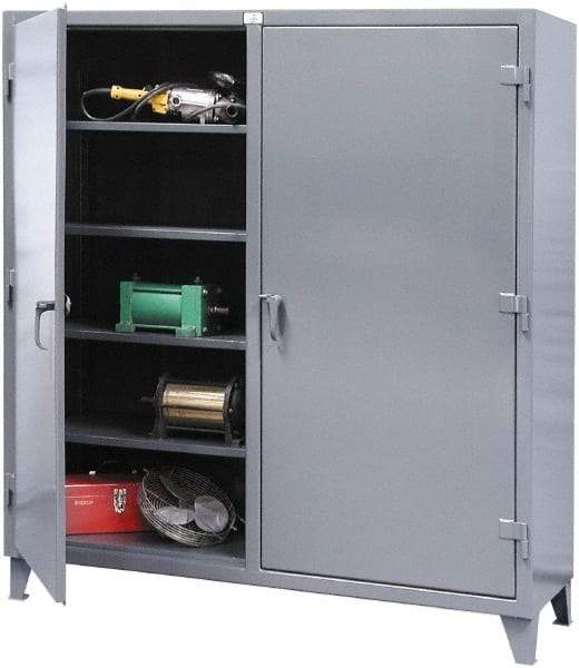 Strong Hold - 8 Shelf Locking Storage Cabinet - Steel, 72" Wide x 24" Deep x 78" High, Dark Gray - USA Tool & Supply