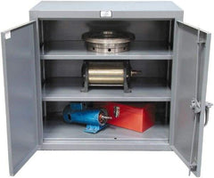 Strong Hold - 2 Shelf Locking Storage Cabinet - Steel, 36" Wide x 20" Deep x 42" High, Dark Gray - USA Tool & Supply