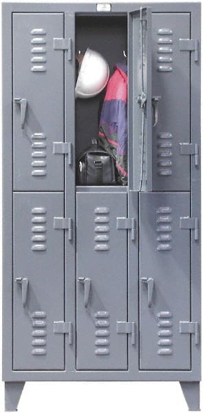 Strong Hold - 6 Door, 2 Tier, Steel Locker - USA Tool & Supply