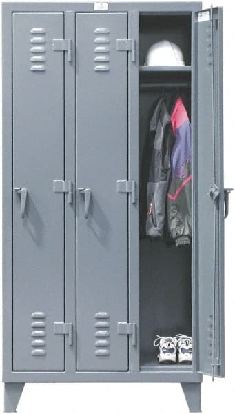 Strong Hold - 4 Door, 1 Tier, Steel Locker - USA Tool & Supply