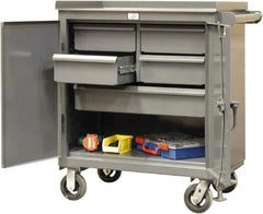 Strong Hold - 24" Wide x 36" High x 36" Deep, 5 Drawer Tool Cart - 400 Lb Capacity, Steel, Dark Gray - USA Tool & Supply