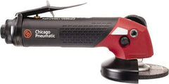 Chicago Pneumatic - 4" Wheel Diam, 13,500 RPM, Pneumatic Angle & Disc Grinder - 3/8-24 Spindle, 74 CFM - USA Tool & Supply