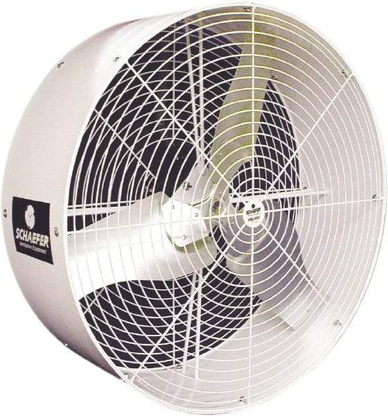 Schaefer Ventilation Equipment - 36" Blade, 1/2 hp, 11,400 CFM, Industrial Circulation Fan - Ceiling Mount, 1 Speed - USA Tool & Supply