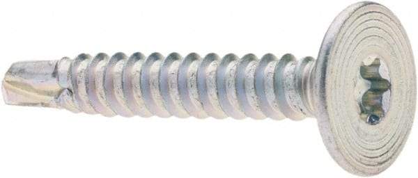 Value Collection - #10-16, Flat Head, Torx Drive, 1-1/4" Self Drilling Screw - Steel, Zinc-Plated Finish - USA Tool & Supply