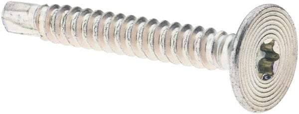 Value Collection - #10-16, Flat Head, Torx Drive, 1-1/2" Self Drilling Screw - Steel, Zinc-Plated Finish - USA Tool & Supply
