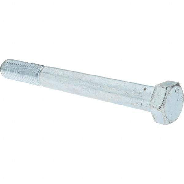 Value Collection - 3/4-10 UNC, 7" Length Under Head Hex Head Cap Screw - Partially Threaded, Grade 5 Steel, Zinc-Plated Finish, 1-1/8" Hex - USA Tool & Supply
