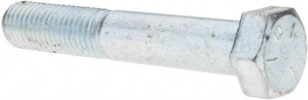 Value Collection - 3/4-10 UNC, 4-1/2" Length Under Head Hex Head Cap Screw - Partially Threaded, Grade 5 Steel, Zinc-Plated Finish, 1-1/8" Hex - USA Tool & Supply