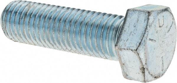 Value Collection - 3/4-10 UNC, 2-1/2" Length Under Head Hex Head Cap Screw - Fully Threaded, Grade 5 Steel, Zinc-Plated Finish, 1-1/8" Hex - USA Tool & Supply