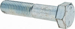 Value Collection - 3/4-10 UNC, 3-1/2" Length Under Head Hex Head Cap Screw - Partially Threaded, Grade 5 Steel, Zinc-Plated Finish, 1-1/8" Hex - USA Tool & Supply