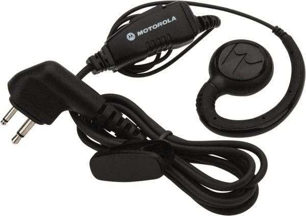 Motorola - Lightweight Swivel, In-Line & Push to Talk Microphone Earpiece with Microphone - Black, Use with Motorola CLS/RM/RDX/DTR/DLR Radios - USA Tool & Supply
