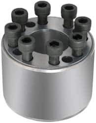 Climax Metal Products - M6 Thread, 24mm Bore Diam, 55mm OD, Shaft Locking Device - 6 Screws, 15,036 Lb Axial Load, 2.165" OAW, 1.26" Thrust Ring Width, 592 Ft/Lb Max Torque - USA Tool & Supply