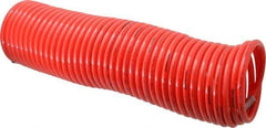 PRO-SOURCE - 3/8" ID, 3/8 Thread, 50' Long, Red Nylon Coiled & Self Storing Hose - 225 Max psi, Male Swivel x Male Swivel - USA Tool & Supply