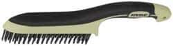 Hyde Tools - 1-1/8 Inch Trim Length Steel Scratch Brush - 6" Brush Length, 11-3/4" OAL, 1-1/8" Trim Length, Plastic with Rubber Overmold Ergonomic Handle - USA Tool & Supply