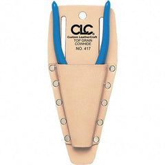 CLC - Pliers Holster with 1 Pocket - Leather, Natural (Color), 3" Wide x 6" High x 1" Deep - USA Tool & Supply