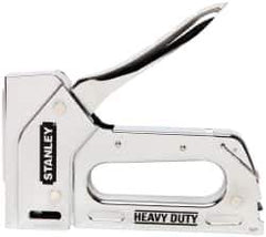 Stanley - Manual Staple Gun - 1/4, 5/16, 3/8, 1/2, 9/16" Staples, Chrome, Chrome Plated Steel - USA Tool & Supply