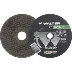 WALTER Surface Technologies - 7" 30 Grit Aluminum Oxide Cutoff Wheel - 1/16" Thick, 7/8" Arbor, 8,600 Max RPM, Use with Angle Grinders - USA Tool & Supply