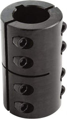 Climax Metal Products - 1-3/4" Inside x 3-1/8" Outside Diam, Two Piece Rigid Coupling with Keyway - 4-1/2" Long x 3/8" Keyway Width x 3/16" Keyway Depth - USA Tool & Supply