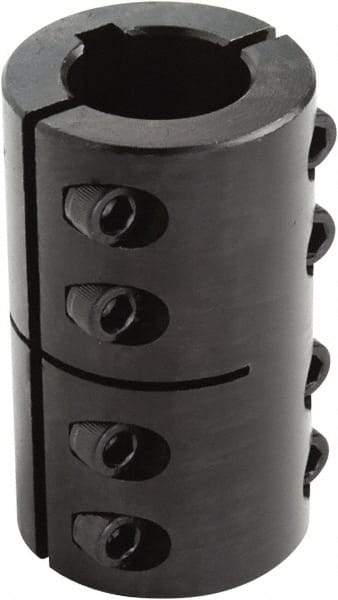 Climax Metal Products - 7/8" Inside x 1-5/8" Outside Diam, Two Piece Rigid Coupling with Keyway - 2-1/2" Long x 3/16" Keyway Width x 3/32" Keyway Depth - USA Tool & Supply