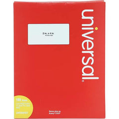 UNIVERSAL - 4" Long, White Paper Laser Label - For Inkjet Printers, Laser Printers - USA Tool & Supply