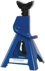 Value Collection - 3 Ton Load Capacity Ratcheting Jack Stand - 11-1/2 to 17 Inch High, 6-3/4 Inch Base Diameter x 6-3/4 Inch Long x 7-3/4 Inch Wide Chassis - USA Tool & Supply