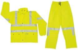 MCR Safety - Size XL, Lime, Rain, Disposable Encapsulated Suit - No Pockets - USA Tool & Supply