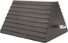 Value Collection - 9" Wide x 6" High x 8" Deep, Rubber Wheel Chock - Type B, Complete with Cadmium Plated Eyebolt - USA Tool & Supply