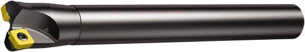 Sandvik Coromant - 35mm Cut Diam, 8mm Max Depth of Cut, 32mm Shank Diam, 210mm OAL, Indexable Chamfer & Angle End Mill - Multiple Insert Styles, Cylindrical Shank, 10° Lead Angle, Through Coolant - USA Tool & Supply