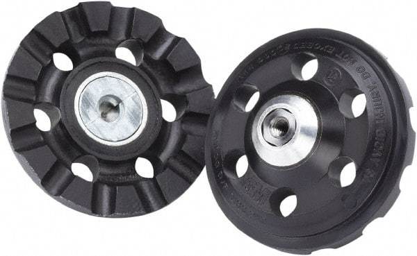 3M - 4" Diam Disc Backing Pad - 3/8" Shank Diam, Hard Density, 15,000 RPM, Roloc TR Compatible - USA Tool & Supply