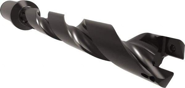 Allied Machine and Engineering - Series 22, 22 to 24mm Diam, 1" Diam Straight Shank with Flange, Helical Flute Spade Drill - 6-39/64" Max Depth, 7-59/64" Body Length, 10-13/64" OAL, Standard Length, Through Coolant - USA Tool & Supply