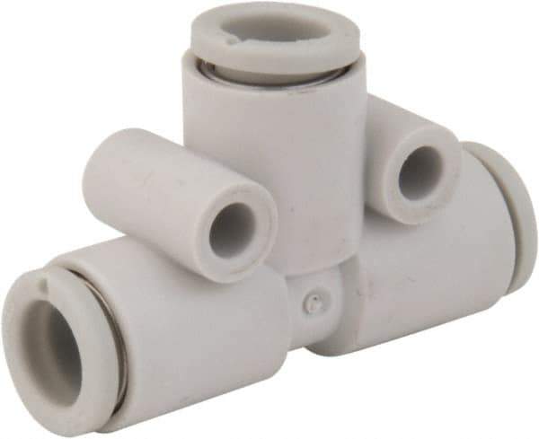 SMC PNEUMATICS - 12mm OD, Brass/Polybutylene Push-to-Connect Union Tee - 145 Max psi - USA Tool & Supply