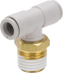 SMC PNEUMATICS - 6mm Outside Diam, 3/8 BSPT, Brass/Polybutylene Push-to-Connect Tube Male Branch Tee - 145 Max psi - USA Tool & Supply