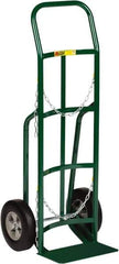 Little Giant - 800 Lb Capacity 47" OAH Cylinder Hand Truck - 8 x 14" Base Plate, Continuous Handle, Steel, Solid Rubber Wheels - USA Tool & Supply
