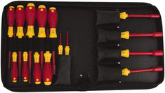 Wiha - 15 Piece 1/4 to 1/2" Insulated Nutdriver Set - Cushion Grip Handle - USA Tool & Supply