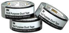 3M - 2" x 50 Yds Silver Duct Tape - 5.5 mil, Rubber Adhesive, Polyethylene Film Backing, 19 Lb/ln Tensile Strength, 248°F Max, Series 2929 - USA Tool & Supply
