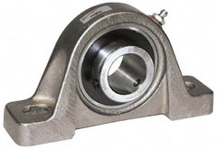 Browning - 2-7/16" ID, 10-3/4" OAL x 6-3/16" OAH Pillow Block - 10,063 Lb Static Cap, 13,971 Lb Dyn Cap, 8-1/4" Btw Mnt Hole Ctrs, 3" Base-to-Ctr Ht, Cast Iron - USA Tool & Supply