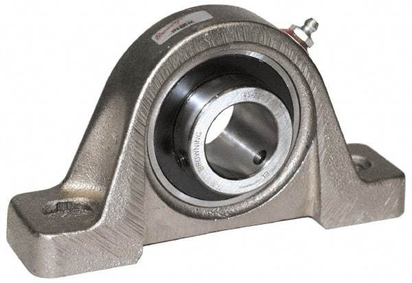 Browning - 2" ID, 8-13/16" OAL x 4-31/32" OAH Pillow Block Air Handling - 6,601 Lb Static Cap, 9,752 Lb Dyn Cap, 6-15/16" Btw Mnt Hole Ctrs, 2-1/2" Base-to-Ctr Ht, Cast Iron - USA Tool & Supply