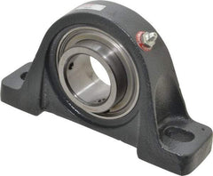 Browning - 1-11/16" ID, 7-3/8" OAL x 4-1/4" OAH Pillow Block - 5,139 Lb Static Cap, 7,901 Lb Dyn Cap, 5-21/32" Btw Mnt Hole Ctrs, 2-1/8" Base-to-Ctr Ht, Cast Iron - USA Tool & Supply