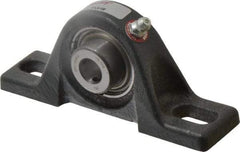 Browning - 1/2" ID, 4-7/8" OAL x 2-3/32" OAH Pillow Block - 1,444 Lb Static Cap, 2,611 Lb Dyn Cap, 3-5/8" Btw Mnt Hole Ctrs, 1-1/16" Base-to-Ctr Ht, Cast Iron - USA Tool & Supply