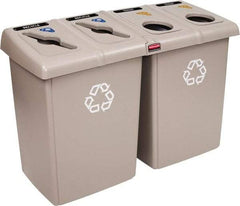 Rubbermaid - 92 Gal Beige Rectangle Recycling Container - Plastic, 902mm High x 1346.2mm Long x 24" Wide - USA Tool & Supply