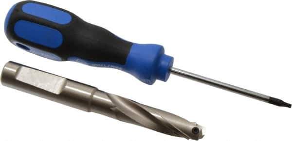 Guhring - 29/64 to 0.472" Diam, 38.1mm Max Depth, 1/2" Shank Diam, 56mm Flute, Replaceable Tip Drill - HT 800 WP Insert, Series 4107 - USA Tool & Supply