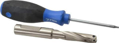 Guhring - 0.433 to 0.452" Diam, 36.6mm Max Depth, 1/2" Shank Diam, 54mm Flute, Replaceable Tip Drill - HT 800 WP Insert, Series 4107 - USA Tool & Supply