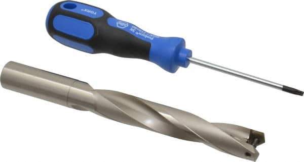 Guhring - 3/4 to 0.767" Diam, 101.1mm Max Depth, 19.05mm Shank Diam, 182mm OAL, Replaceable Tip Drill - HT 800 WP Insert, Series 4108 - USA Tool & Supply