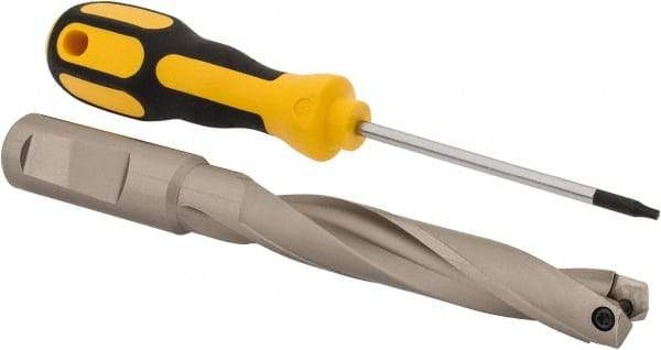 Guhring - 0.65 to 0.669" Diam, 88.1mm Max Depth, 19.05mm Shank Diam, 164mm OAL, Replaceable Tip Drill - HT 800 WP Insert, Series 4108 - USA Tool & Supply