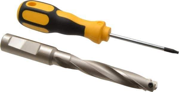 Guhring - 0.512 to 17/32" Diam, 69.9mm Max Depth, 15.88mm Shank Diam, 137mm OAL, Replaceable Tip Drill - HT 800 WP Insert, Series 4108 - USA Tool & Supply